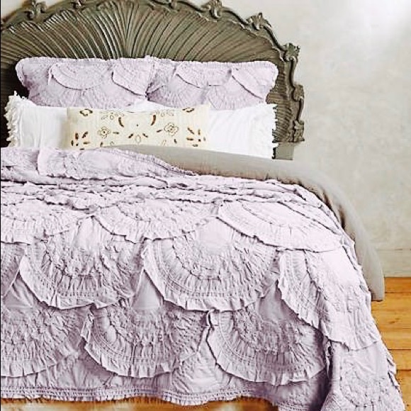 Anthropologie Bedding Rivulets Quilt Lavender Poshmark